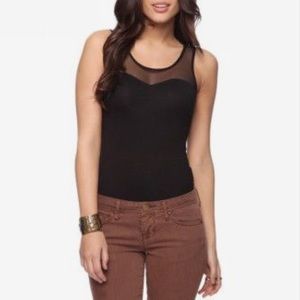 Mesh Ruched Front Sweetheart Sleeveless Bodysuit
